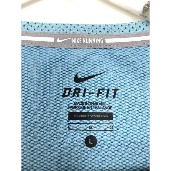 Nike Running Shirt Womens Large Light Blue Mesh Back Vented Long Sleeve - Picture 4 of 8
